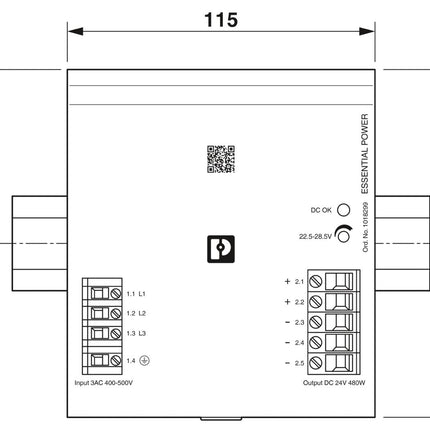 1018299 | Phoenix Contact Essential PS/3AC/24DC/480W/EE