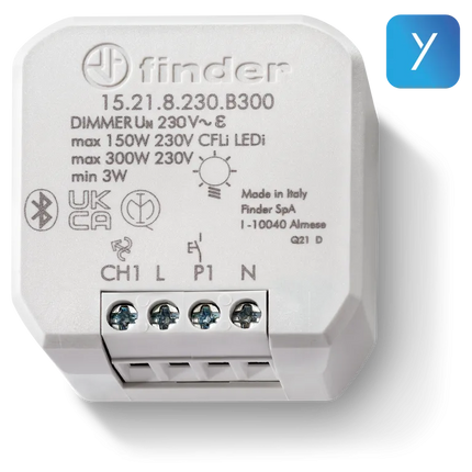 15218230B300 | Finder Varialuce Dimmer incasso connesso 300W Yesly