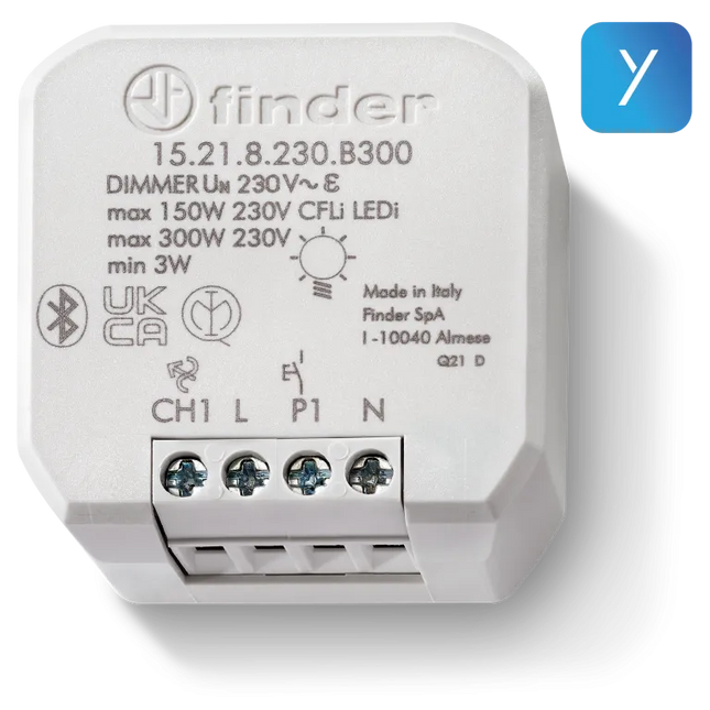 15218230B300 | Finder Varialuce Dimmer incasso connesso 300W Yesly