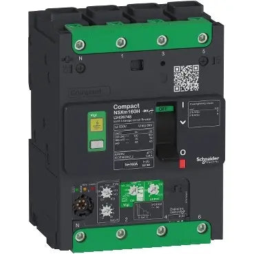 LV426708 | Schneider-electric Compact NSXm Vigi circuit breaker 160A 4P 16kA EverLink connector